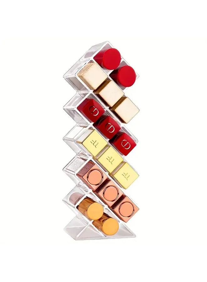 Acrylic Lipstick Holder With 16 Slots Transparent Cosmetic Storage Box For Vanity - Image 5